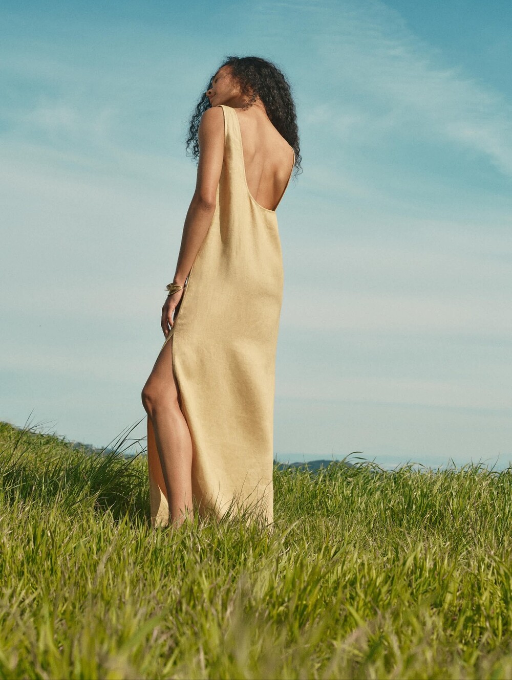 Reformation Sleeveless Marcie Linen Dress